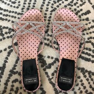 Beverly Feldman rhinestone sandals